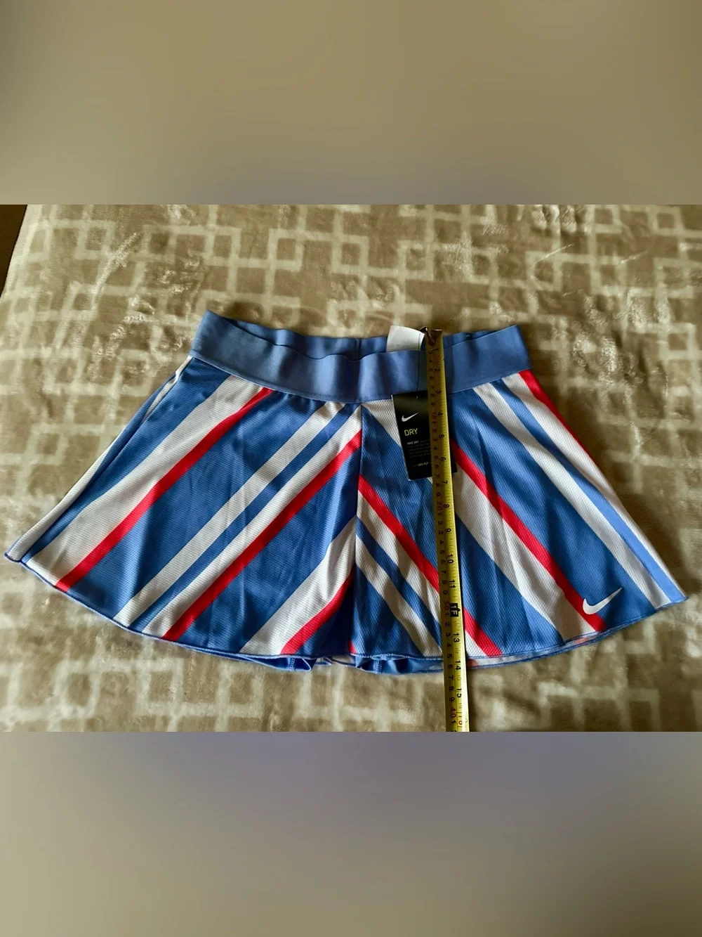 Nike Blue White Red Diagonal Stripe Athletic Skort